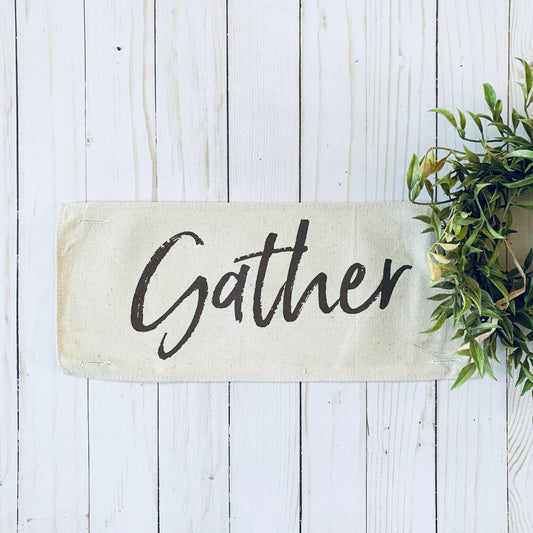 BRING BACK MY PANEL: Thanksgiving, Together, Family, Friends; Neutral BROWN GATHER SCRIPT