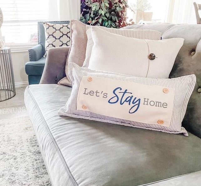 Pillow ONLY (with fluffy insert): Farmhouse Gray/White Ticking Stripes: GRAY/WHITE STRIPES TICKING  PILLOW (with insert)