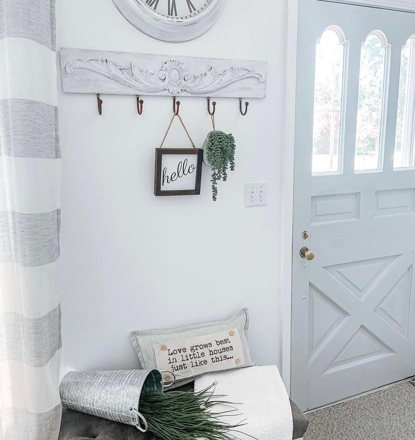 Pillow ONLY (with fluffy insert): Farmhouse Gray/White Ticking Stripes: GRAY/WHITE STRIPES TICKING  PILLOW (with insert)