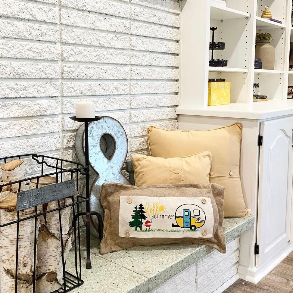 SEASONAL BUNDLE SET: Burlap Idaho Potato Farm Sack Bag Pillow (comes with insert and these 4 panels inside back pocket); Winter Spring Summer Fall Autumn: DEER, BUNNY HOP EASTER, HOME SWEET HIVE BEE, THANKFUL PUMPKINS,