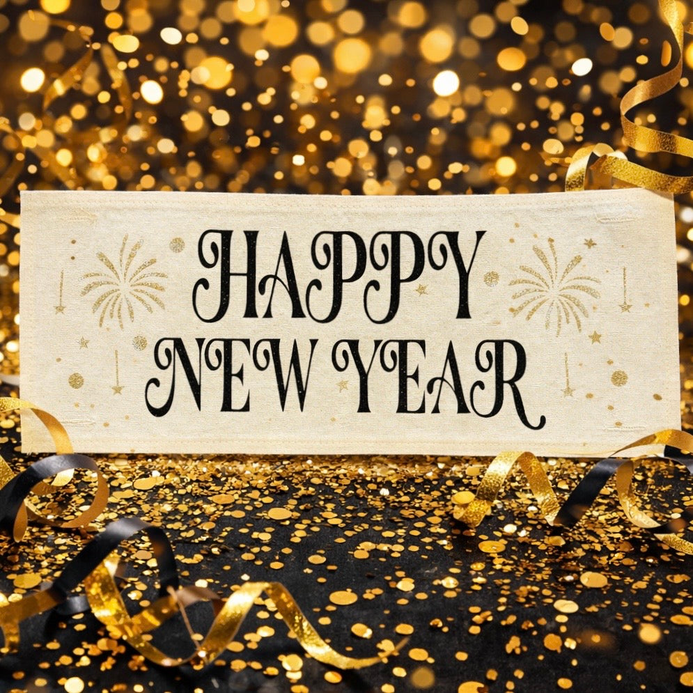 NEW! Glitter Holiday Panel: Winter; Bling Bang Sparkle Champagne Gold Silver Confetti party GLITTER HAPPY NEW YEAR