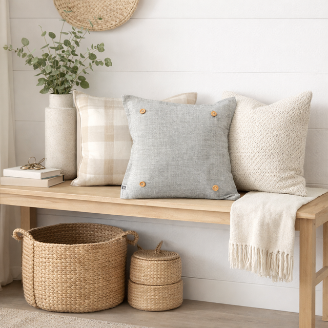 PILLOW ONLY: SQUARE Charcoal Gray Solid Pillow Only; CHARCOAL GREY PILLOW (with insert)