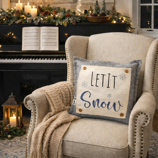 SQUARE Glitter Seasonal Panel: Winter Blue Ice Sparkle Twinkle Bling Glitz Confetti Christmas; LET IT SNOW