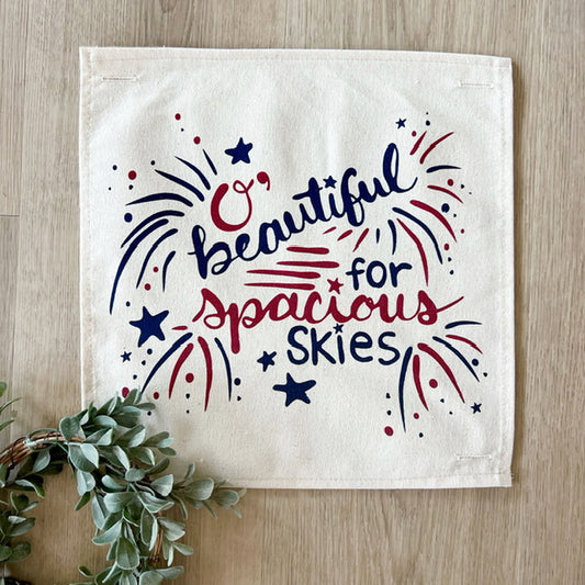 SQUARE Holiday Panel:  Summer Fall Spring Patriotic Military Veteran God Bless USA July 4th Sept 11 Remembrance Independence American Farmhouse America Hymn Song Beautiful Spacious Skies