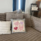 NEW! SQUARE BUNDLE SET: TICKING STRIPES PILLOW (comes with foam insert and these 3 panels in back pocket); Winter : SKI BENCH, HEARTS, PRESSED FLOWERS