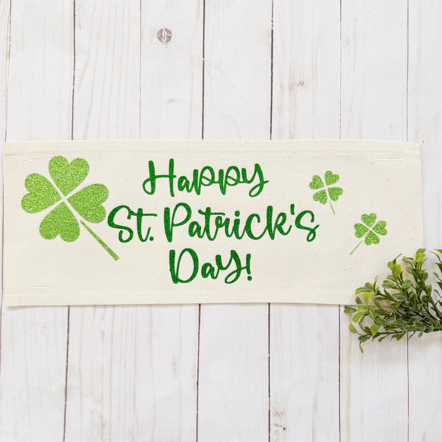 Glitter Holiday Panel: Irish Kisses & Shamrock Wishes; Spring St. Saint Patricks Day, HAPPY ST. PATRICK'S DAY CLOVERS