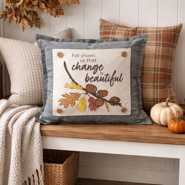 NEW! SQUARE SUMMER/FALL WEDDING BUNDLE:  3 seasons + CHARCOAL pillow: SWEET SUMMER TIME, SPACIOUS SKIES, ACORN BRANCH, CUSTOM PANEL
