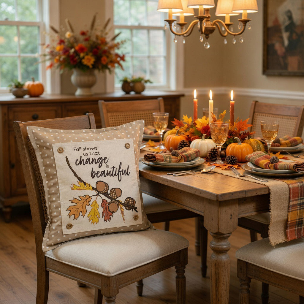 NEW! SQUARE SUMMER/FALL WEDDING BUNDLE:  3 seasons + CHARCOAL pillow: SWEET SUMMER TIME, SPACIOUS SKIES, ACORN BRANCH, CUSTOM PANEL