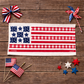 PANEL ONLY: RECTANGLE Summer; Picnic Table Cloth Stars Stripes America, Red, White, Blue; BARN QUILT AMERICAN FLAG