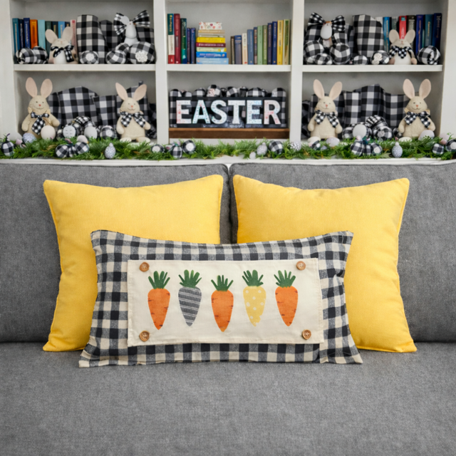 PILLOW ONLY (with fluffy insert): Buffalo Check Gingham: BUFFALO CHECK PILLOW (with insert)