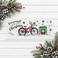 PANEL ONLY: RECTANGLE Holiday Panel: Winter Vintage Holly Snowflakes, Have Yourself A Merry Little Christmas; MERRY CHRISTMAS BIKE
