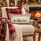 NEW! PANEL ONLY: RECTANGLE Winter; Vintage Christmas, Santa, Trees, Snowflakes, Stars, Bows; CHRISTMAS FOREST