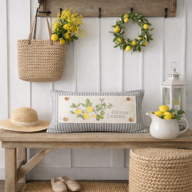 PANEL ONLY: RECTANGLE Summer, Lemonade Stand, Sweet, Summertime;  CITRUS LEMON