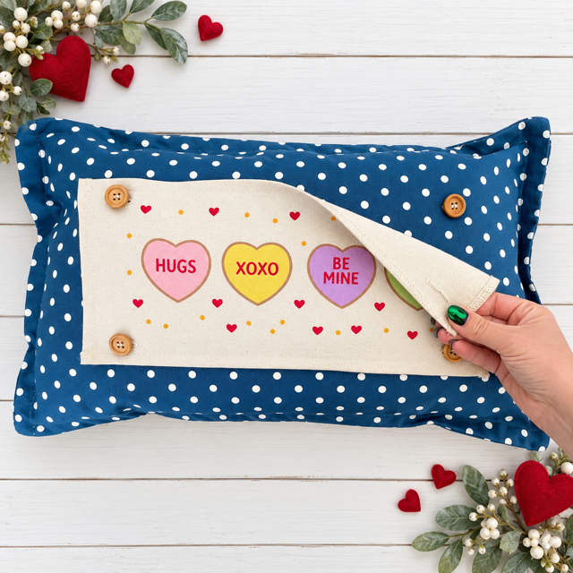 PANEL ONLY:  RECTANGLE Holiday Panel: Valentines, Winter, Love, Hugs, Kisses, Passion, Red, Wife Husband, Boyfriend, Girlfriend, Spouse, Kids, Vintage, Farmhouse, Heart; CONVERSATION HEARTS
