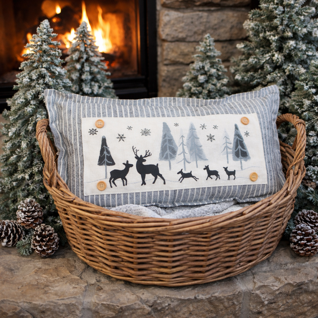NEW! CUSTOM WINTER WEDDING BUNDLE 26:  3 seasons +BURLAP pillow + custom last name panel: LUCKY, XOXO, DEER, CUSTOM LAST NAME PANEL
