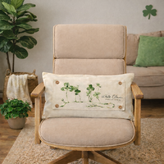 PANEL ONLY: Botanical Shamrock St. Patrick's Farm Spring, Summer; WHITE CLOVER