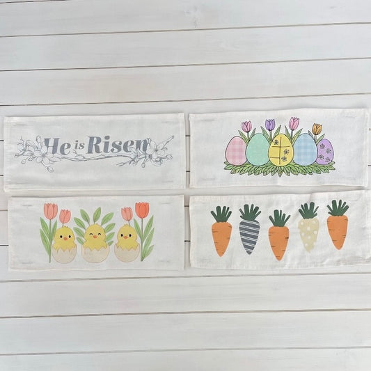 4 PANEL ONLY BUNDLE: RECTANGLE Easter Bundle Panels PASTEL EGGS / EASTER TRUCK / CARROTS / FLORAL BUNNIES