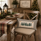 PANEL ONLY: RECTANGLE Winter; Farm Fresh, Green, Nature, Peaceful, Vintage, Farmhouse ; EVERGREEN CHRISTMAS TREES