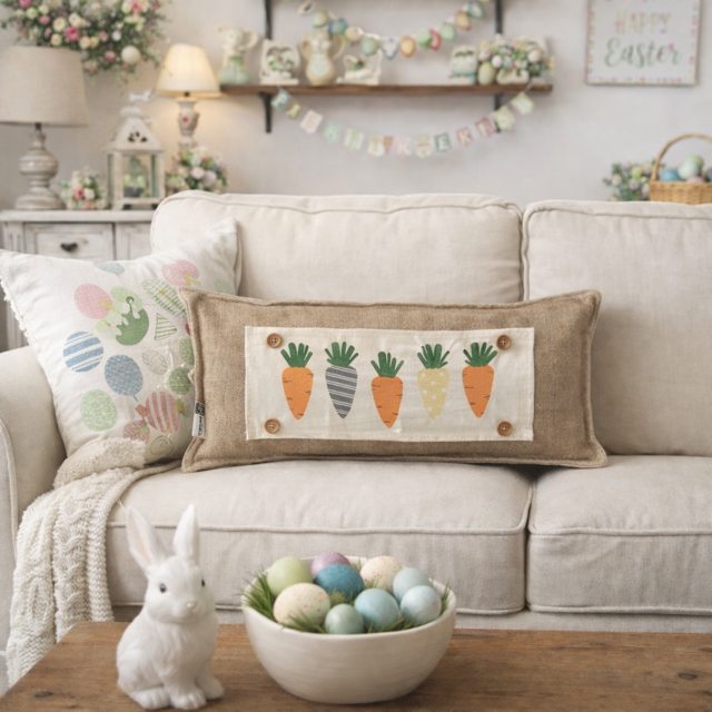 NEW! WINTER Bundle:  3 seasons + GINGHAM/BUFFALO CHECK pillow: SNOWMAN SCARVES / XOXO / CARROT PATCH