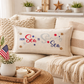 NEW! GLITTER PANEL ONLY: RECTANGLE throw pillow Summer BBQ American America red white blue Old Glory Sparkly SEA TO SHINING SEA