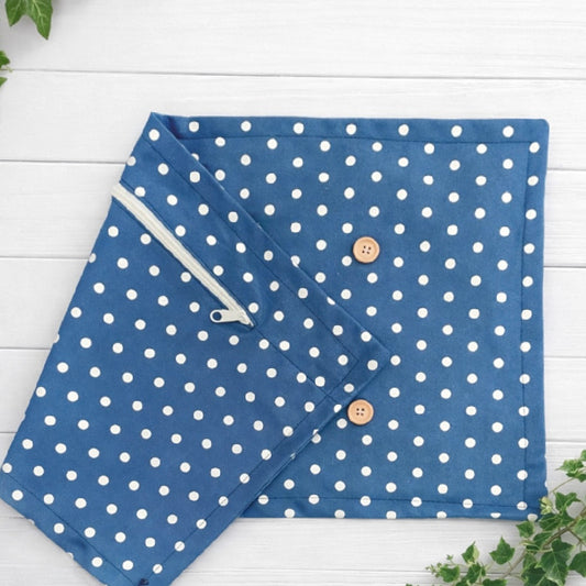COVER ONLY: RECTANGLE  polka dot spots BLUE POLKA-DOT  (no insert)