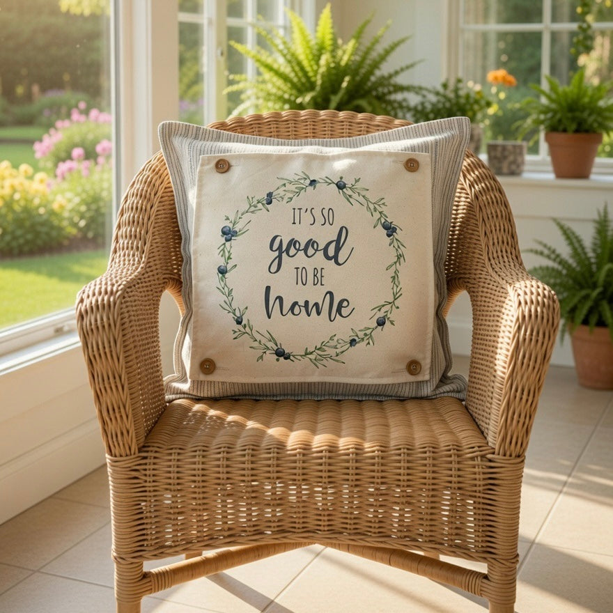 PANEL ONLY: SQUARE Entry, Garden, Between Holidays, House Warming, Host, Mother's Day Neutral; GOOD TO BE HOME