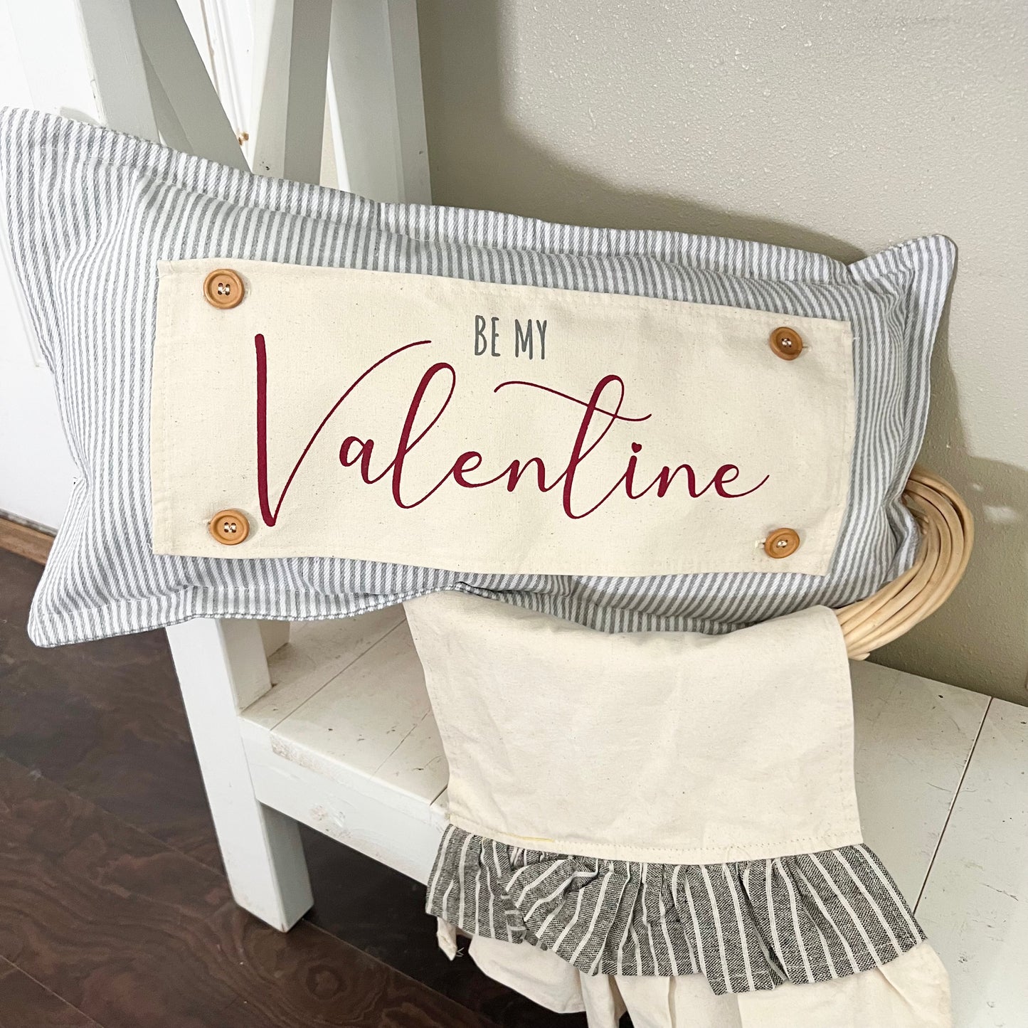NEW! CUSTOM WINTER 26 WEDDING Bundle:  3 seasons +BOHO pillow + custom last name panel: WHITE CLOVER, BE MY VALENTINE, DEER, CUSTOM LAST NAME PANEL