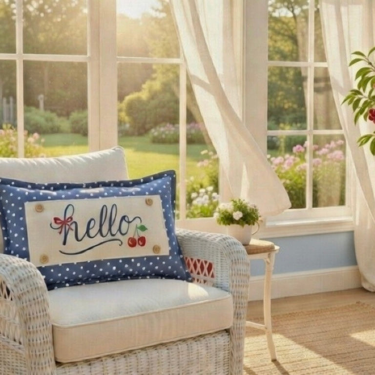 NEW! RECTANGLE SUMMER/FALL WEDDING BUNDLE:  3 seasons + BUFFALOW CHECK pillow:  HELLO CHERRY, USA MAP, HOME SWEET HOME, CUSTOM PANEL