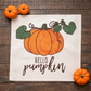 PANEL ONLY: SQUARE Fall Patch Autumn Thanksgiving Vine HELLO PUMPKIN