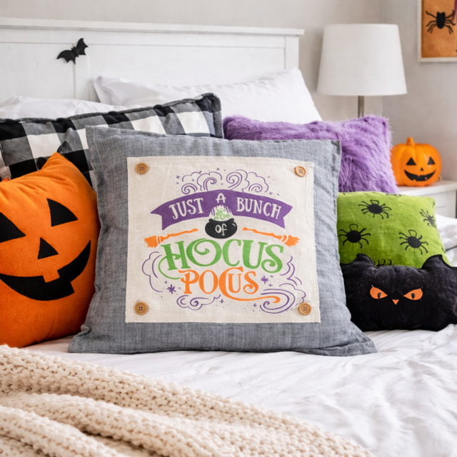 PANEL ONLY: SQUARE Holiday Panel: Fall, Autumn Halloween Witches Brew Caldron HOCUS POCUS