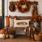 NEW!  PANEL ONLY:  Fall leaves Football season pumpkin patch sunflower Autumn Sports / Superbowl Panel HUDDLE WEATHER ￼