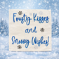NEW!  SQUARE Glitter Seasonal Panel: Winter Blue Ice Sparkle Twinkle Bling Glitz Confetti Christmas; FROSTY KISSES