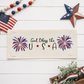Glitter Holiday Panel: Summer BBQ American America Flag Old Glory Sparkly Fireworks GOD BLESS USA