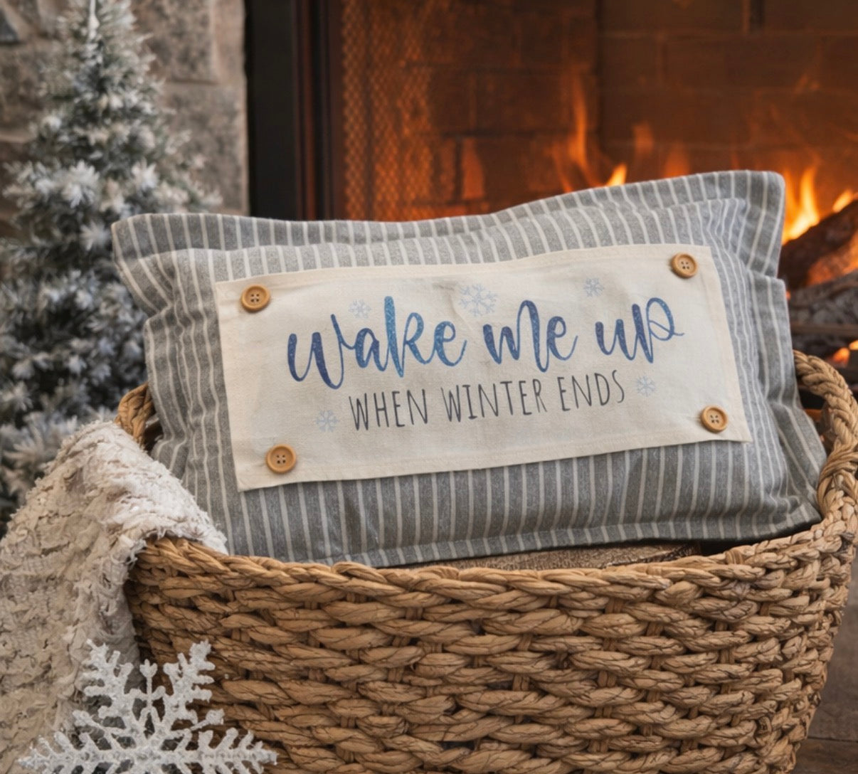 Glitter Seasonal Panel: Winter Blue Ice Sparkle Twinkle Bling Glitz Confetti Christmas; WAKE ME UP WHEN WINTER ENDS