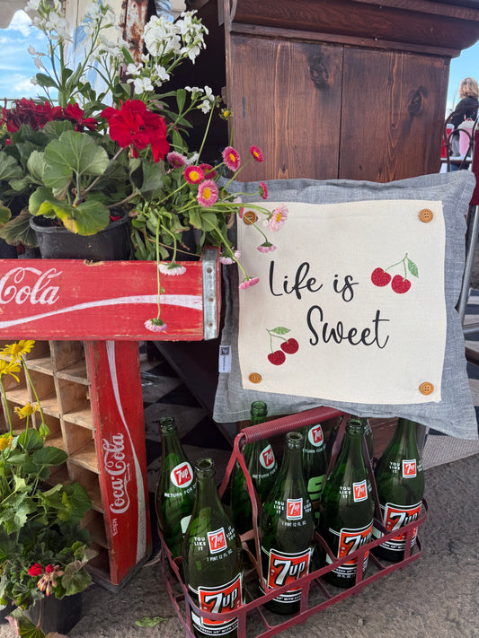 Glitter SQUARE Panel: Cherry LIFE IS SWEET
