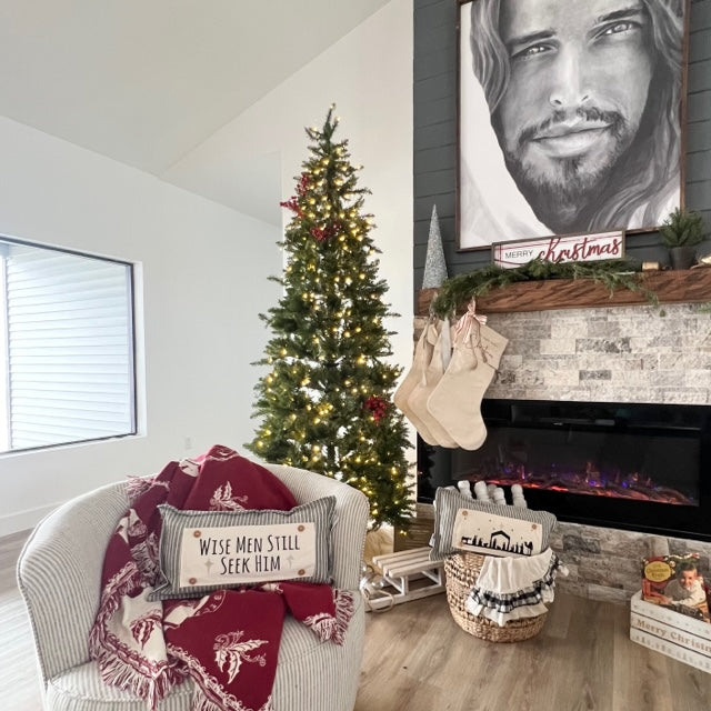 NEW! Custom Fall Wedding Gift Bundle:  2 seasons + BURLAP pillow + custom last name panel: SUNFLOWER JARS, NATIVITY, CUSTOM LAST NAME PANEL