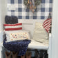 NEW!  Glitter Holiday Panel: Summer BBQ American America red white blue Old Glory Sparkly SEA TO SHINING SEA