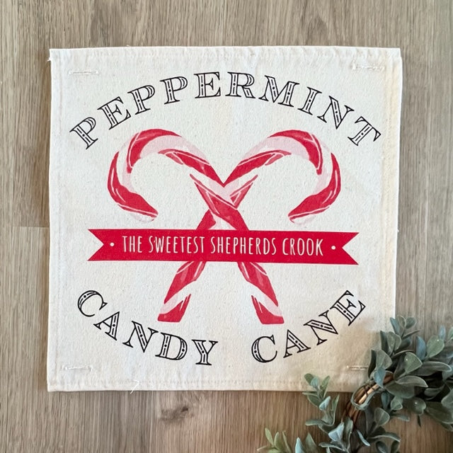 GIFT GUIDE:  FOR THE CLEAN/MINIMALIST/SIMPLE BEAUTIFUL CHIC!   SQUARE Holiday Panel: Christmas Peppermint Shepherds Hook Staff Jesus Candy Cane