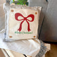 NEW!  SQUARE Glitter Seasonal Panel: Winter Bling Sparkle Twinkle Bling Glitz Confetti Green Merry Christmas Bow RED RIBBON