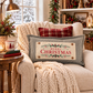 NEW! PANEL ONLY: RECTANGLE Winter; Vintage Christmas Santa Pine Bows, Holly Berries; MERRY CHRISTMAS PINE BOWS