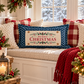 NEW! PANEL ONLY: RECTANGLE Winter; Vintage Christmas Santa Pine Bows, Holly Berries; MERRY CHRISTMAS PINE BOWS