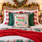 PANEL ONLY: SQUARE Christmas Bright Colorful Ornaments Candy Canes Holly; MERRY MERRY MERRY