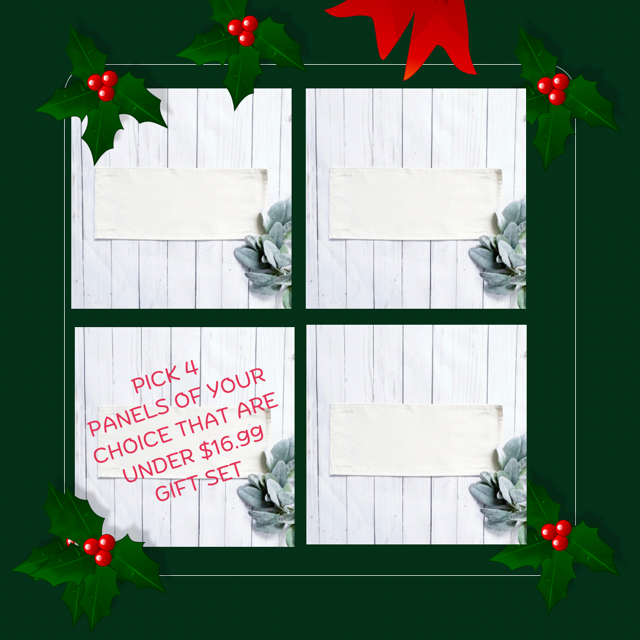 GIFT GUIDE:  FOR THE ONE THAT WANTS TO PICK OUT HER OWN!   GIFT SET of 4:  PICK ANY 4 Rectangle PANELS OF YOUR CHOICE UNDER $16.99