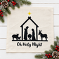 PANEL ONLY: SQUARE Christmas Christ Mary Joseph Stable Star: NATIVITY OH HOLY NIGHT SQUARE