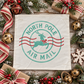 PANEL ONLY: SQUARE Christmas Green Red Reindeer; NORTH POLE STAMP