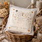 NEW! SQUARE BUNDLE SET: TICKING STRIPES PILLOW (comes with foam insert and these 3 panels in back pocket); throw pillow Winter : SKI BENCH, HEARTS, PRESSED FLOWERS