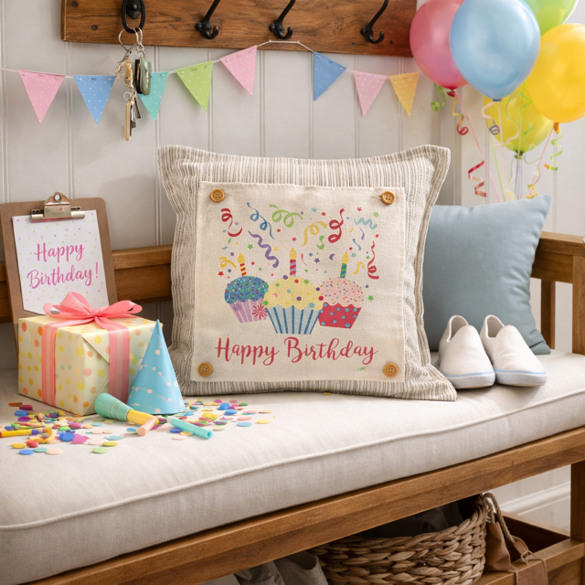 PANEL ONLY: SQUARE Entry, Birthday, Between Holidays, House Warming, Host, Neutral: SQUARE BIRTHDAY