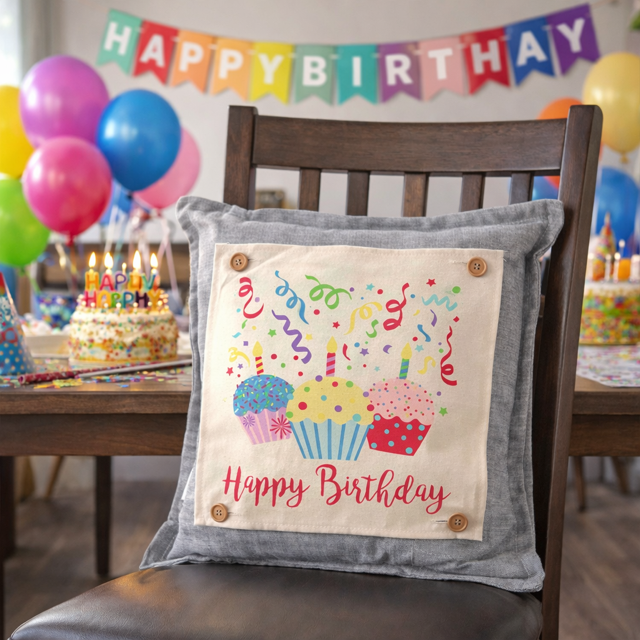 PANEL ONLY: SQUARE Entry, Birthday, Between Holidays, House Warming, Host, Neutral: SQUARE BIRTHDAY