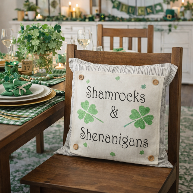 GLITTER PANEL ONLY: SQUARE, Irish Kisses & Shamrock Wishes; Spring St. Patrick's Day, SHAMROCKS & SHENANIGANS