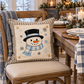 PANEL ONLY: SQUARE Snowflakes Blue Black Winter: SNOWMAN HEAD